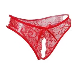 ujeavette 6xWomens Sexy Floral Lace Thong Underwear Crotchless Panties Lingerie Red image 1
