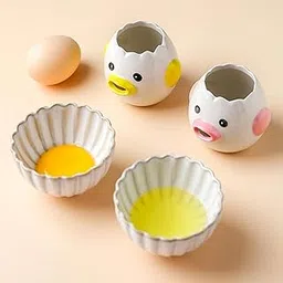 UJEAVETTE Ceramic Egg Separator Kitchen Gadget Practical Egg White Yolk Sifting Filter Yellow Other Kitchen Tools & Gadgets-picture-17