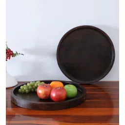 ujjwal wood Brown Mahogany Wood (Set of 2) Serving Tray-picture-10