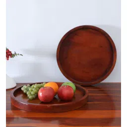ujjwal wood Passion Mahogany Wood (Set of 2) Serving Tray-picture-29