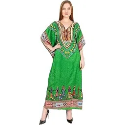 ukal Women Ladies Oversized Maxi Kimono Loungewear Nightwear Kaftan Tunic Caftan Nightgown Sleepwear House Dress (Free Size)-picture-57