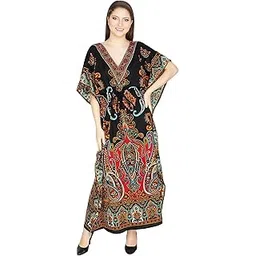 ukal Women Long Kaftan Nightwear Maxi Sleepwear Dress Nightgown (Free Size)-picture-43