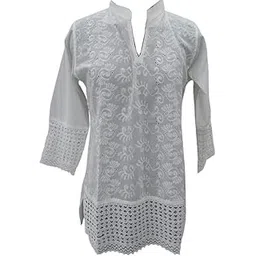 ukal Women’s & Girl’s Fashion Classy Summer Cotton Embroidery Tunic Tops – Dress Kurti (Small to X-Large)-picture-14