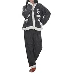 ukal Women's Wool Blend & Fleece Fur, core Velvet Full Length Winter Nightwear Pajama and top Set Women Night Suit Set Dusty Rose-picture-30