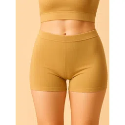 UllasPemium Women Pack Of 2 Blue & Beige High Coverage Mid Rise Cotton Blend Boy Shorts-picture-21