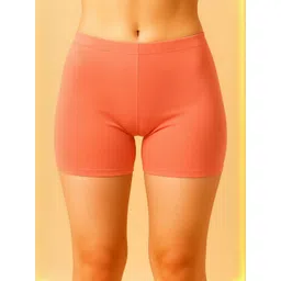 UllasPemium Women Pack Of 2 Peach & White Slim Fit Cotton Canvas Shorts-picture-26