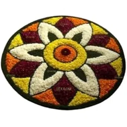 ULOM Super Soft Microfiber Rangoli Floor Mat for Living Room/Floor Mat/Bedroom/Kitchen Rangoli Home/Modern Rangoli Size (24 x 24 Inches), Multi Design (Multicoloour4)-picture-20
