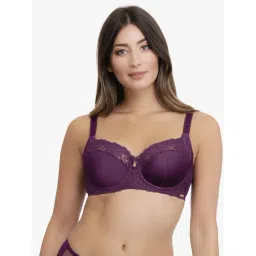 Ultimo Grape Under Wired Non Padded Demi Cup Bra-picture-25