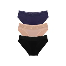 Ultimo Multicolor Lace Bikini Panty(Pack of 3)-image-37