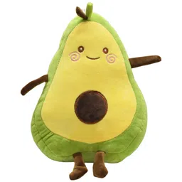 Ultra Soft Spongy Avocado Lovable Huggable Stuffed Adorable Pillow cum Soft toy for Both Kids  Best for Home Decor Travelling Pillow (Green and Brown) Height 25.4 cm-picture-11