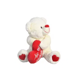 Ultra Unisex Kids Cream Coloured Teddy Bear Stuffed Animal Plush Bear with Be My Valentine Red Heart Soft Toy-picture-25