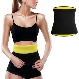 ulTraTop Tummy Shaper for Women & Men Sweat Slim Belt Tummy Belt Shapewear for Belly. Body Shaper Belt for Stomach Fitness Belt for Exercise & Workout (Size Medium) (Black) image 1