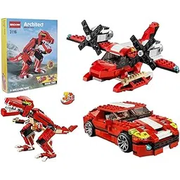 Umadiya Roaring Power Architect 3 in 1 Building Blocks Brick Set Dinosaur Aircraft Car Toy for Kids, Best Creativity Skills & Engineering Stem Educational Die Toys for Childrens, Set Of 1-picture-29