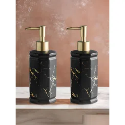 UMAI Black & Gold-Toned 2 piece Abstract Ceramic Soap Dispenser-picture-40