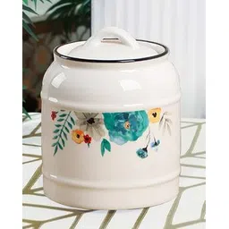 umai Floral Print Ceramic Airtight Storage Jar with Lid-picture-31