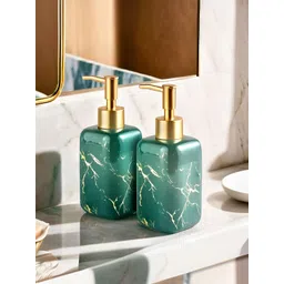 UMAI Green & Gold-Toned 2 piece Abstract Ceramic Soap Dispenser-picture-19