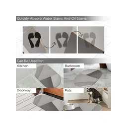 UMAI Grey Geometric Anti-Skid 240 GSM Bathroom Mat image 4