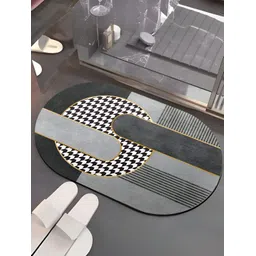 UMAI Grey Geometric Anti-Skid Bathroom Mat-picture-11