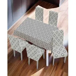 umai Set of 7 Geometric Print 6-Seater Table Covers-picture-37