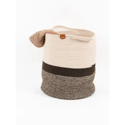 Umami Studio Brown & White Textured Laundry & Storage Basket-picture-40