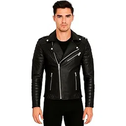 Umbrella Corporation Men’s Solid Biker Jacket | Faux Leather | Slim Fit Motorcycle Style Jacket with Zipper Closure & Multiple Pockets | Stylish Winter Wear for Casual & Party-picture-54