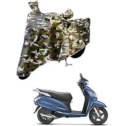 UNAITIC 100% Waterproof Bike Body Cover Compatible with Honda Activa 125 BS6 | Bike Accessories | Motorcycle Cover | Two Wheeler Cover (Military)-picture-22