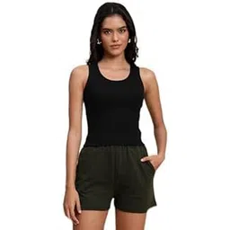 unaone Women Cotton Ribbed Sleeveless Fitted Vest Tank Top-picture-30