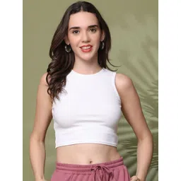 UnaOne Women Cotton Ribbed Tank Crop Top-picture-38