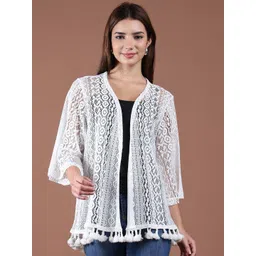 UnaOne Women Embroidered Longline Shrug-picture-35