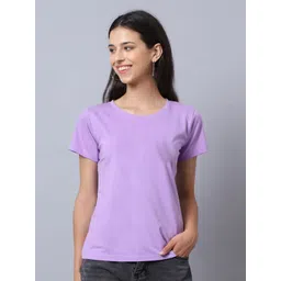 UnaOne Women Lavender Slim Fit Plus Size T-shirt-picture-20