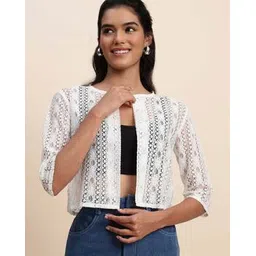 unaone Women Regular Fit Front-Open Lace Shrug-picture-41