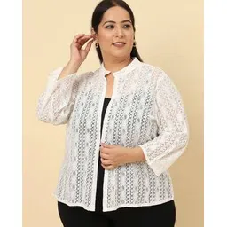 unaone Women Regular Fit Front Open Lace Shrug-picture-50