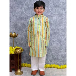 UNBIND Boys Printed Regular Pure Cotton Kurta with Pyjamas-picture-26