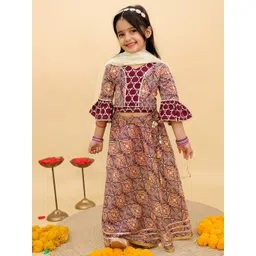 UNBIND Girls Printed Ready to Wear Lehenga & Blouse With Dupatta-picture-31