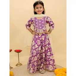 UNBIND Girls Printed Ready to Wear Lehenga & Blouse With Dupatta-picture-24