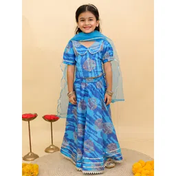 UNBIND Girls Printed Ready to Wear Lehenga & Blouse With Dupatta-picture-16