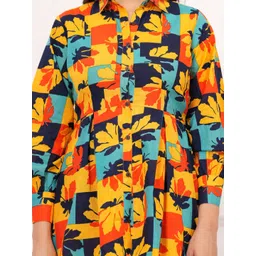 UNBIND Pure Cotton Printed  Shirt Collar Shirt With Trousers Co-Ords image 2