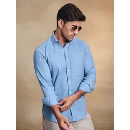 Uncluttered Closet Men Standard Fit Solid Button-Down Collar Cotton Casual Shirt-picture-39