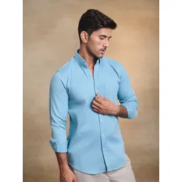 Uncluttered Closet Men Standard Slim Fit Solid Button-Down Collar Casual Shirt-picture-14