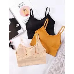 UNDER 1000 Pack of 3 Women T-Shirt Lightly Padded Bra-picture-31