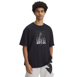 Under Armour Black Cotton Slim Fit Printed Sports T-Shirt-picture-42