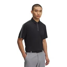 Under Armour Black Drive Zip Relaxed Fit Polo T-Shirt-picture-16
