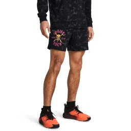 Under Armour Black Loose Fit Printed Shorts-picture-21