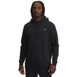 UNDER ARMOUR Black Project Rock Rival Fleece Regular Fit Hoodie-picture-20