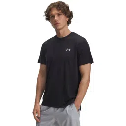 UNDER ARMOUR Black Regular Fit Solid Short Sleeves Launch Camo T-Shirt-image-39