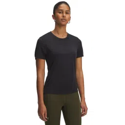 UNDER ARMOUR Black Regular Fit Solid Short Sleeves Launch Jacquard T-Shirt-picture-41