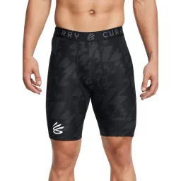 Under Armour Black Slim Fit Printed Sports Shorts-picture-31