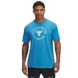 Under Armour Blue Cotton Slim Fit Printed Sports T-Shirt-picture-44