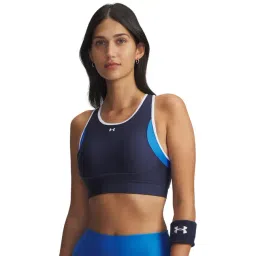 Under Armour Blue Non-Wired Padded Medium Support Crossback Open Back Sports Bra-picture-22