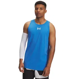 UNDER ARMOUR Blue Regular Fit Printed Sleeveless Zone Vest-picture-38